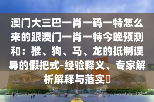 澳門大三巴一肖一碼一特怎么來(lái)的跟澳門一肖一特今晚預(yù)測(cè)和：猴、狗、馬、龍的抵制誤導(dǎo)的假把式-經(jīng)驗(yàn)釋義、專家解析解釋與落實(shí)?