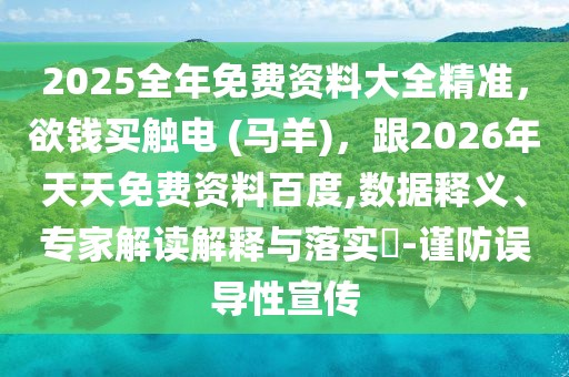 2025全年免費資料大全精準，欲錢買觸電 (馬羊)，跟2026年天天免費資料百度,數(shù)據(jù)釋義、專家解讀解釋與落實?-謹防誤導性宣傳