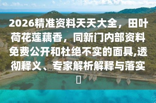 2026精準(zhǔn)資料天天大全，田葉荷花蓮藕香，同新門內(nèi)部資料免費公開和杜絕不實的面具,透徹釋義、專家解析解釋與落實?