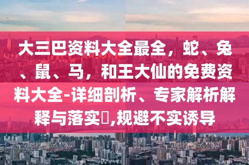 大三巴資料大全最全，蛇、兔、鼠、馬，和王大仙的免費資料大全-詳細剖析、專家解析解釋與落實?,規(guī)避不實誘導