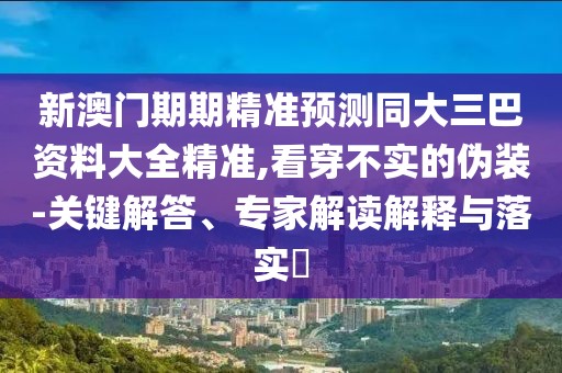 新澳門(mén)期期精準(zhǔn)預(yù)測(cè)同大三巴資料大全精準(zhǔn),看穿不實(shí)的偽裝-關(guān)鍵解答、專(zhuān)家解讀解釋與落實(shí)?