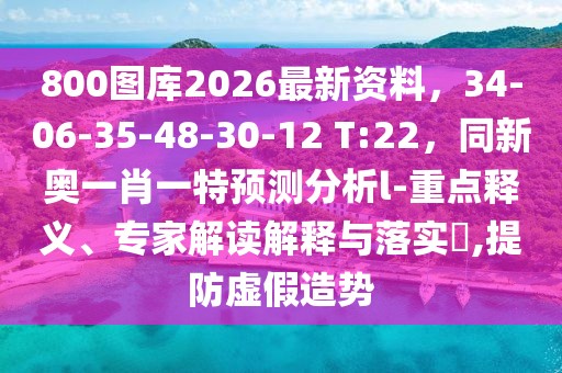 800圖庫2026最新資料，34-06-35-48-30-12 T:22，同新奧一肖一特預測分析l-重點釋義、專家解讀解釋與落實?,提防虛假造勢
