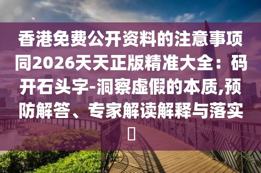 香港免費(fèi)公開資料的注意事項(xiàng)同2026天天正版精準(zhǔn)大全：碼開石頭字-洞察虛假的本質(zhì),預(yù)防解答、專家解讀解釋與落實(shí)?