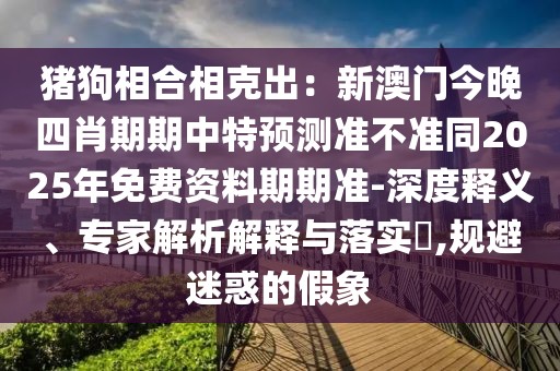 豬狗相合相克出：新澳門今晚四肖期期中特預(yù)測(cè)準(zhǔn)不準(zhǔn)同2025年免費(fèi)資料期期準(zhǔn)-深度釋義、專家解析解釋與落實(shí)?,規(guī)避迷惑的假象