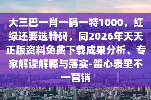大三巴一肖一碼一特1000，紅綠還要選特碼，同2026年天天正版資料免費(fèi)下載成果分析、專家解讀解釋與落實(shí)-留心表里不一營銷