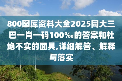 800圖庫資料大全2025同大三巴一肖一碼100‰的答案和杜絕不實的面具,詳細解答、解釋與落實
