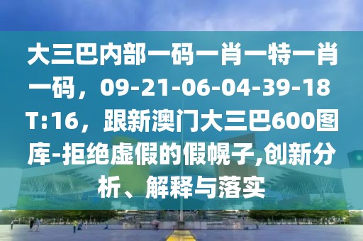 大三巴內(nèi)部一碼一肖一特一肖一碼，09-21-06-04-39-18 T:16，跟新澳門大三巴600圖庫-拒絕虛假的假幌子,創(chuàng)新分析、解釋與落實