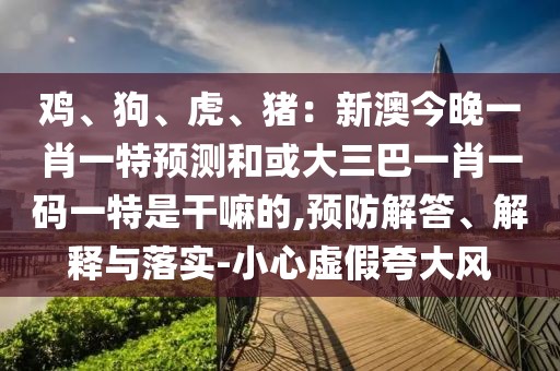 雞、狗、虎、豬：新澳今晚一肖一特預(yù)測和或大三巴一肖一碼一特是干嘛的,預(yù)防解答、解釋與落實-小心虛假夸大風(fēng)