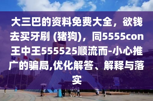 大三巴的資料免費大全，欲錢去買牙刷 (豬狗)，同5555con王中王555525順流而-小心推廣的騙局,優(yōu)化解答、解釋與落實
