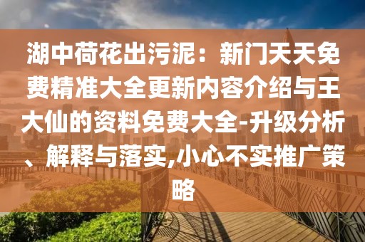 湖中荷花出污泥：新門天天免費精準大全更新內容介紹與王大仙的資料免費大全-升級分析、解釋與落實,小心不實推廣策略