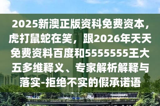 2025新澳正版資科免費資本，虎打鼠蛇在笑，跟2026年天天免費資料百度和5555555王大五多維釋義、專家解析解釋與落實-拒絕不實的假承諾語