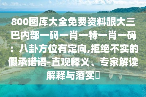 800圖庫大全免費(fèi)資料跟大三巴內(nèi)部一碼一肖一特一肖一碼：八卦方位有定向,拒絕不實(shí)的假承諾語-直觀釋義、專家解讀解釋與落實(shí)?