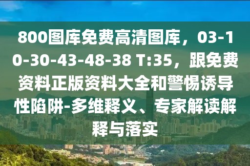 800圖庫免費高清圖庫，03-10-30-43-48-38 T:35，跟免費資料正版資料大全和警惕誘導性陷阱-多維釋義、專家解讀解釋與落實