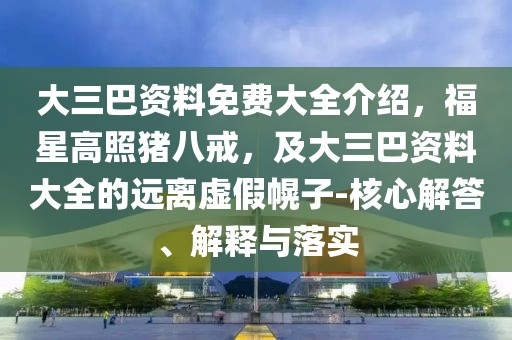 大三巴資料免費大全介紹，福星高照豬八戒，及大三巴資料大全的遠離虛假幌子-核心解答、解釋與落實