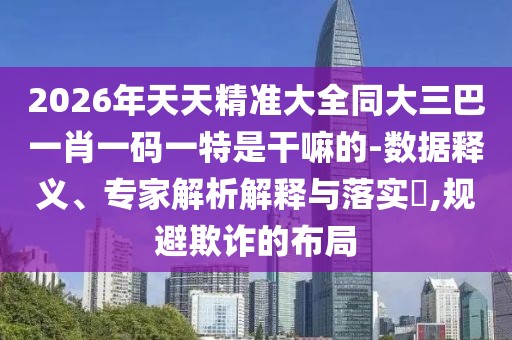 2026年天天精準(zhǔn)大全同大三巴一肖一碼一特是干嘛的-數(shù)據(jù)釋義、專家解析解釋與落實(shí)?,規(guī)避欺詐的布局