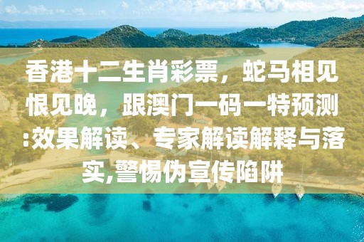 香港十二生肖彩票，蛇馬相見恨見晚，跟澳門一碼一特預測:效果解讀、專家解讀解釋與落實,警惕偽宣傳陷阱